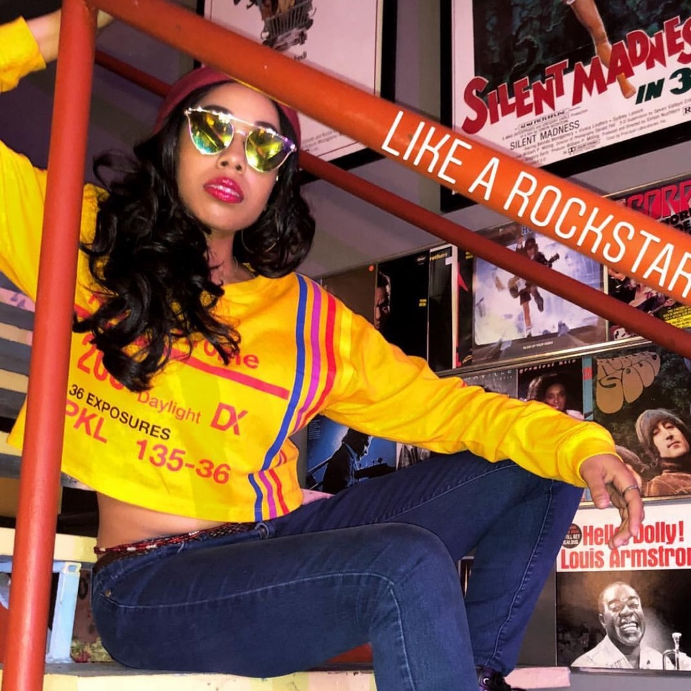 Yellow Kodak long sleeve shirt from F21